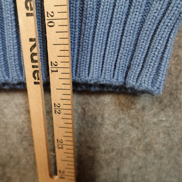 Vintage Ralph Lauren Sweater Womens Medium Blue Cable Knit VNeck Fisherman - Picture 7 of 8
